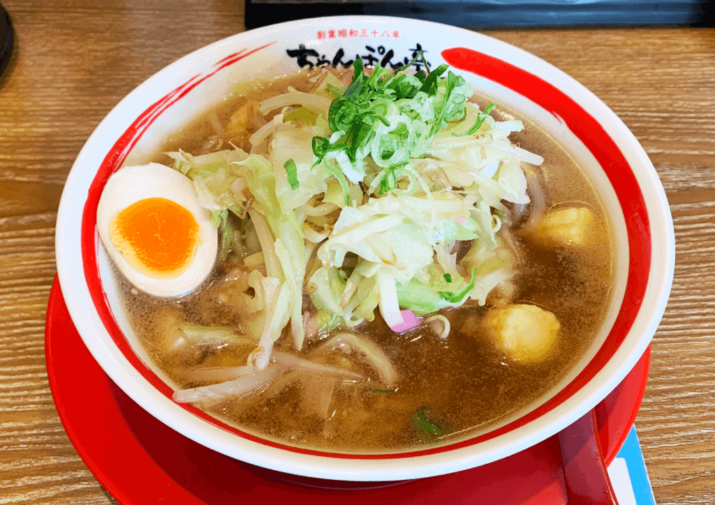 ちゃんぽん亭総本家 西中島店 ごちそうちゃんぽん1日分の野菜盛り！